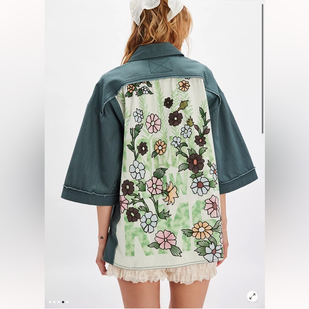 We The Free People Pressed In Flowers Whimsical Utility Kimono Jacket XL - Picture 4 of 11